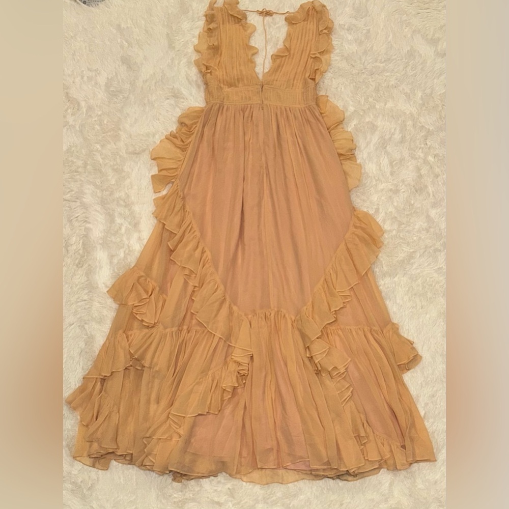 NWOT Ulla Johnson Florella Ruffled Silk Georgette Gown Peony Size 8 $1350 - Picture 12 of 13